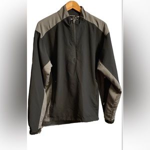 Ping Men's 1/4 Zip Pullover Black Gray Windbreaker Jacket Long Sleeve Size Med